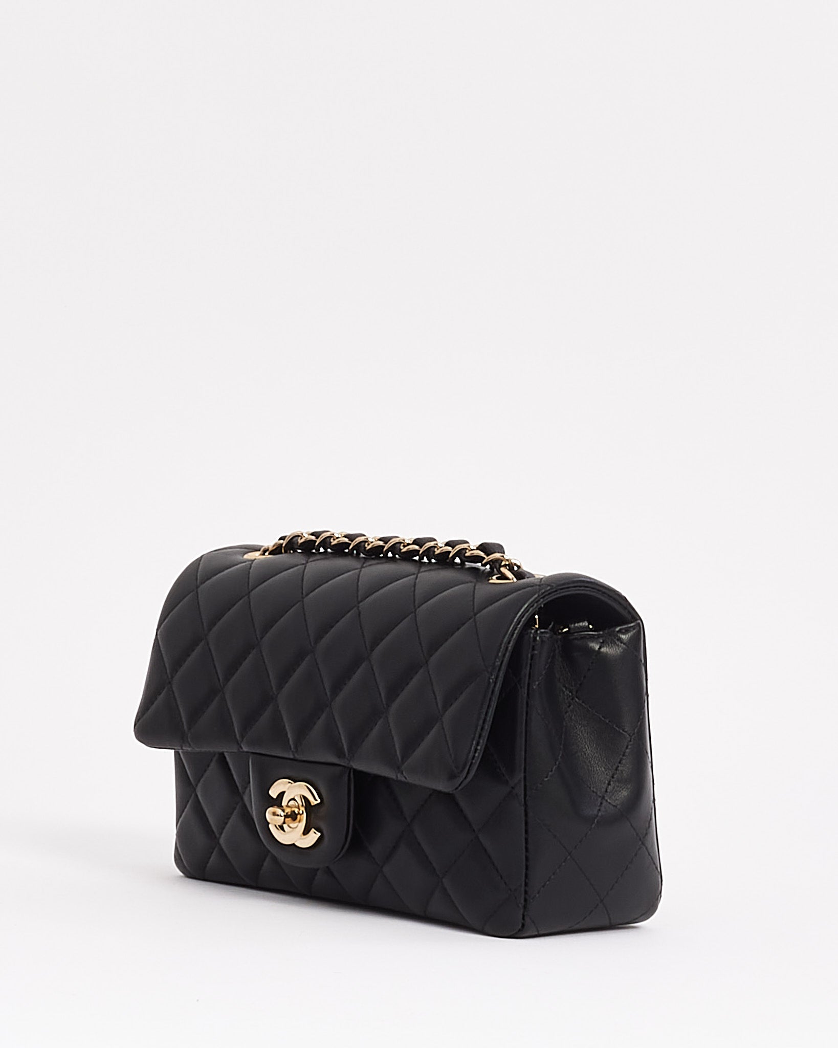 Chanel Black Lambskin Leather Classic Mini Flap Bag - GHW