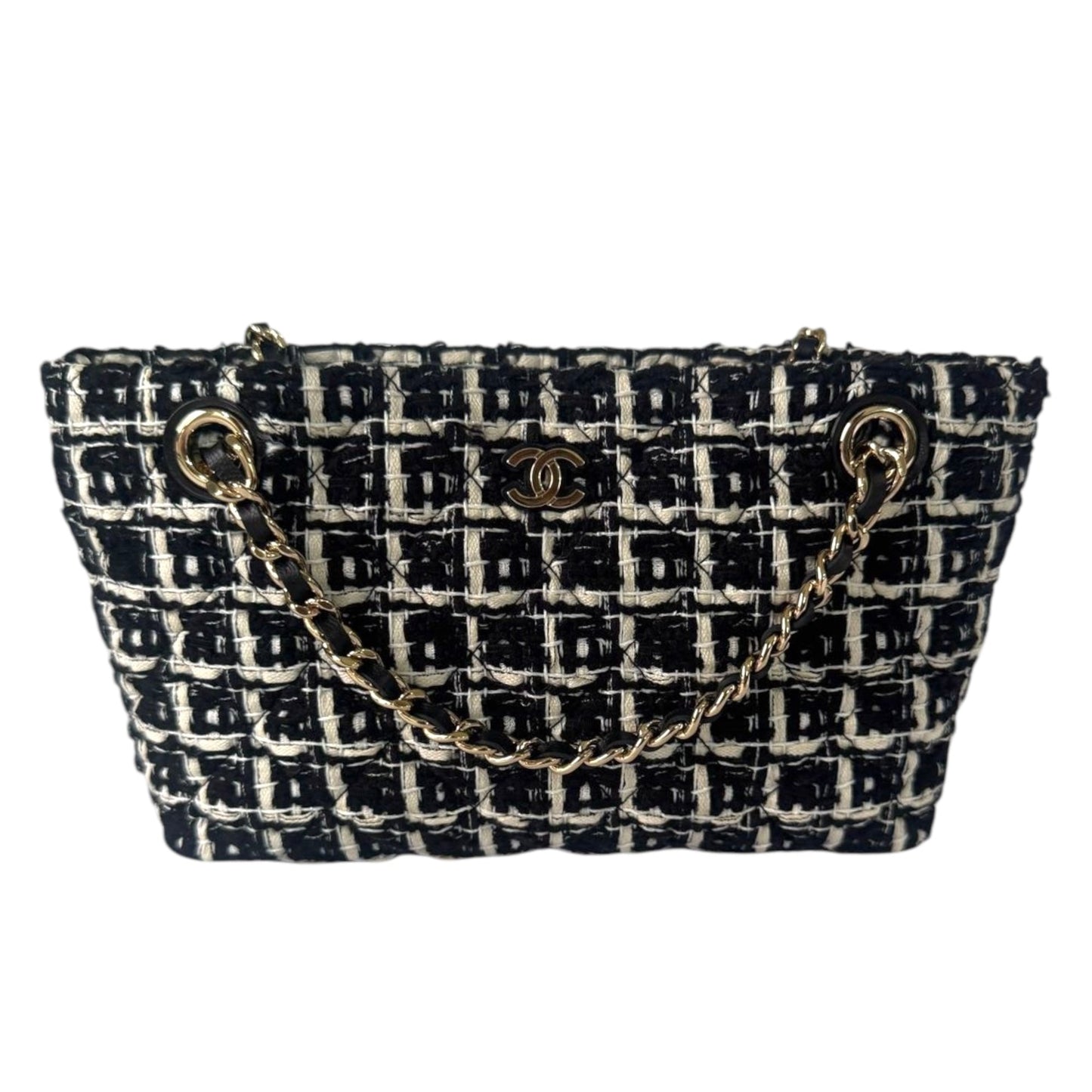 Chanel Black and White Tweed Small Bag