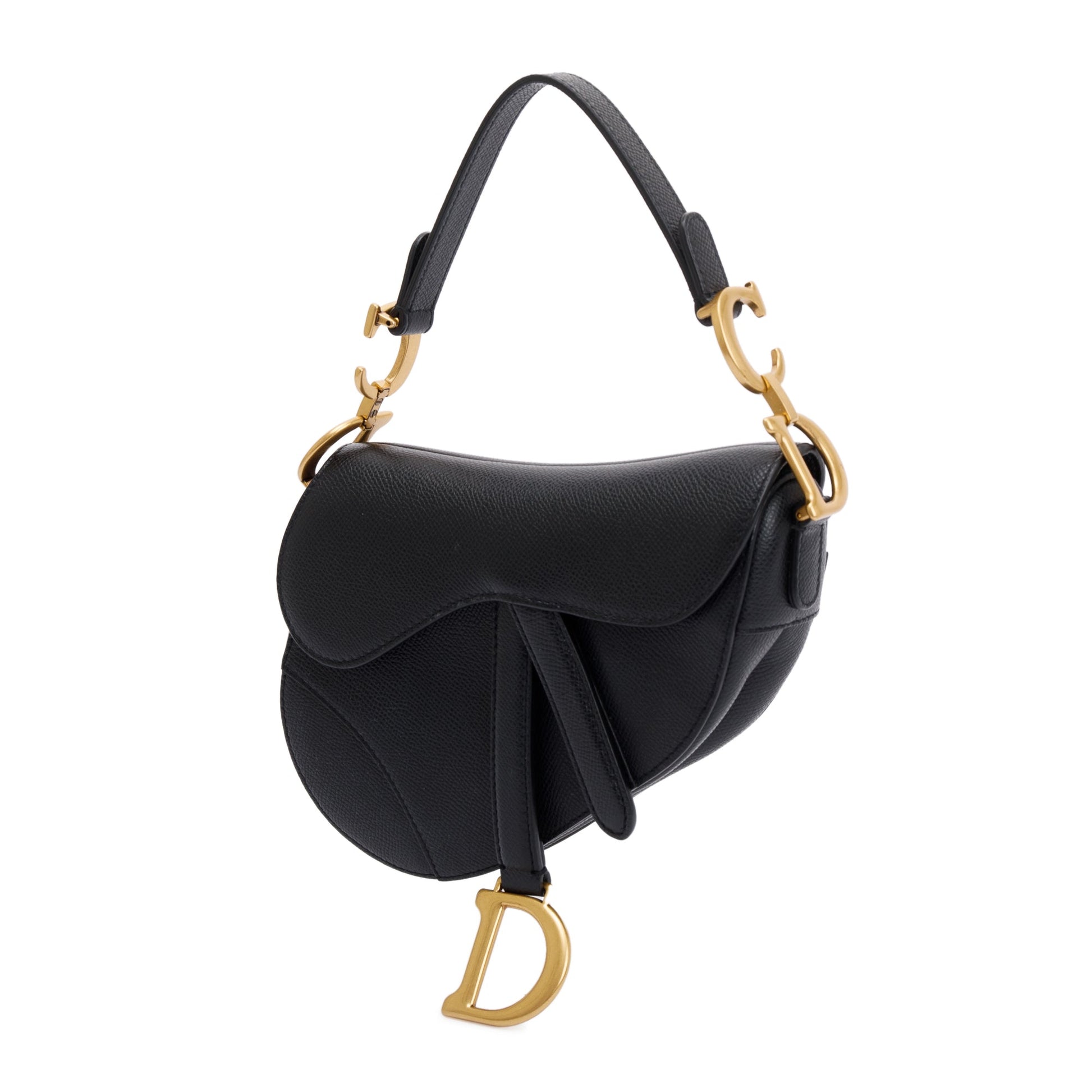 Christian Dior 2020 Black Calfskin Leather Mini Saddle Bag