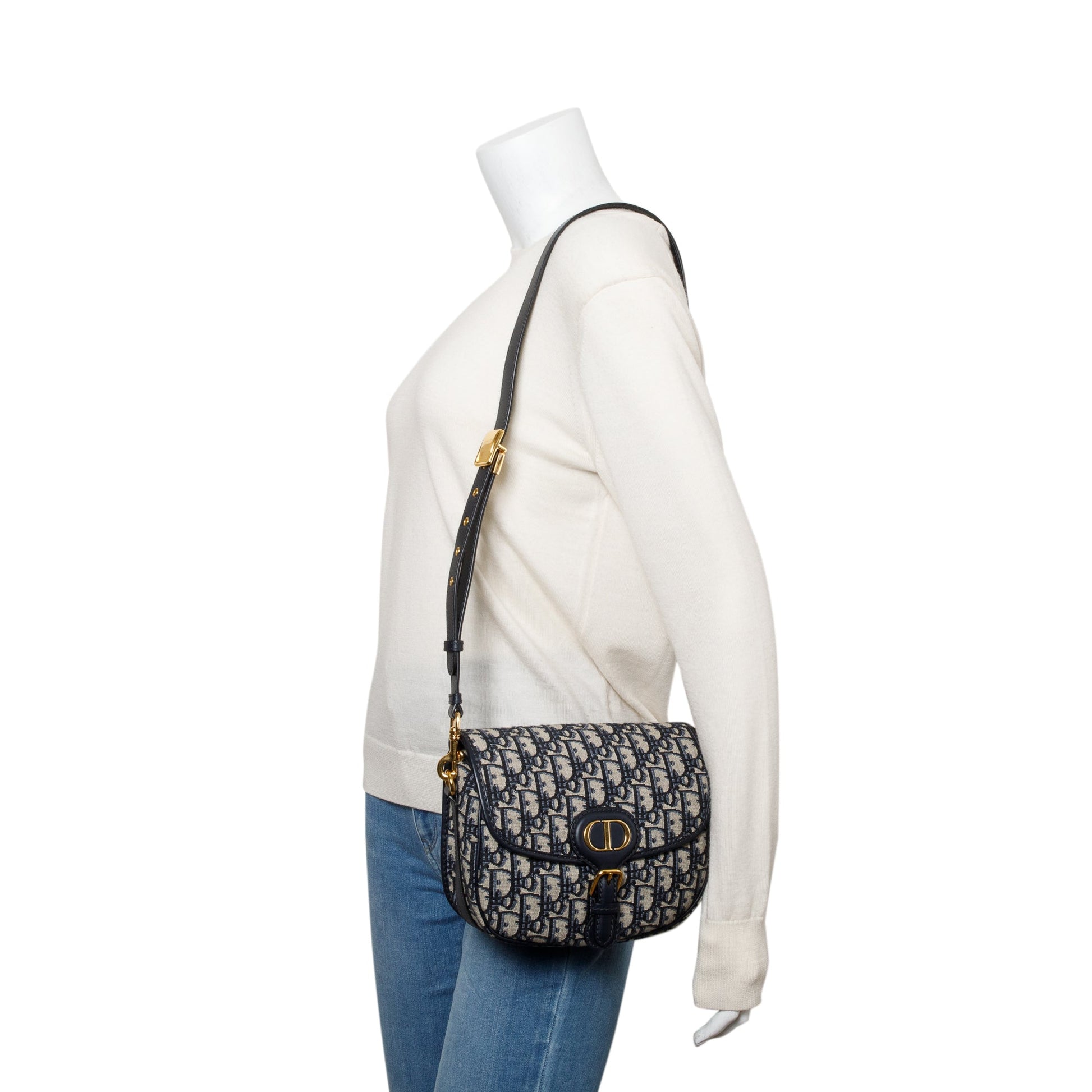 Christian Dior 2020 Blue Oblique Jacquard Medium Bobby Bag