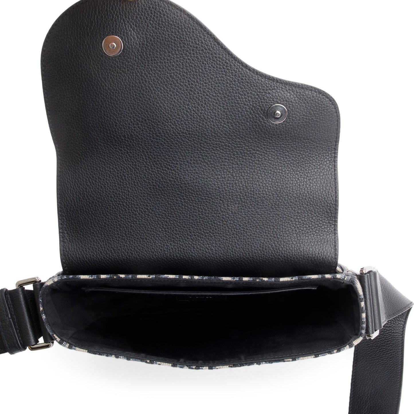 Christian Dior 2021 Black Oblique Mini Saddle Messenger Bag