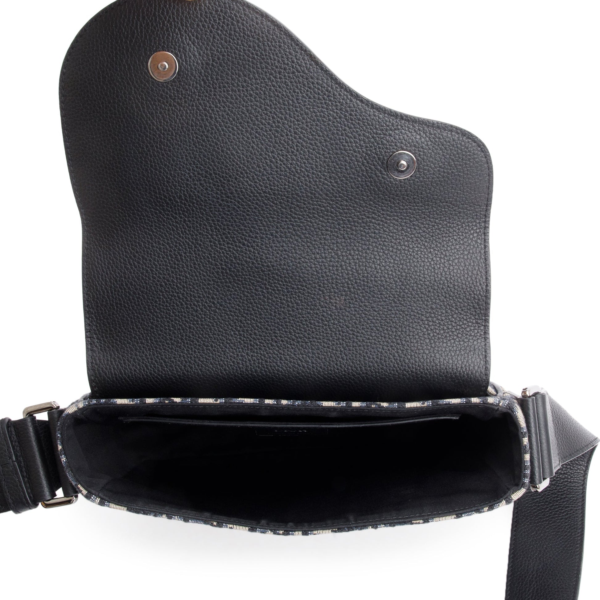 Christian Dior 2021 Black Oblique Mini Saddle Messenger Bag
