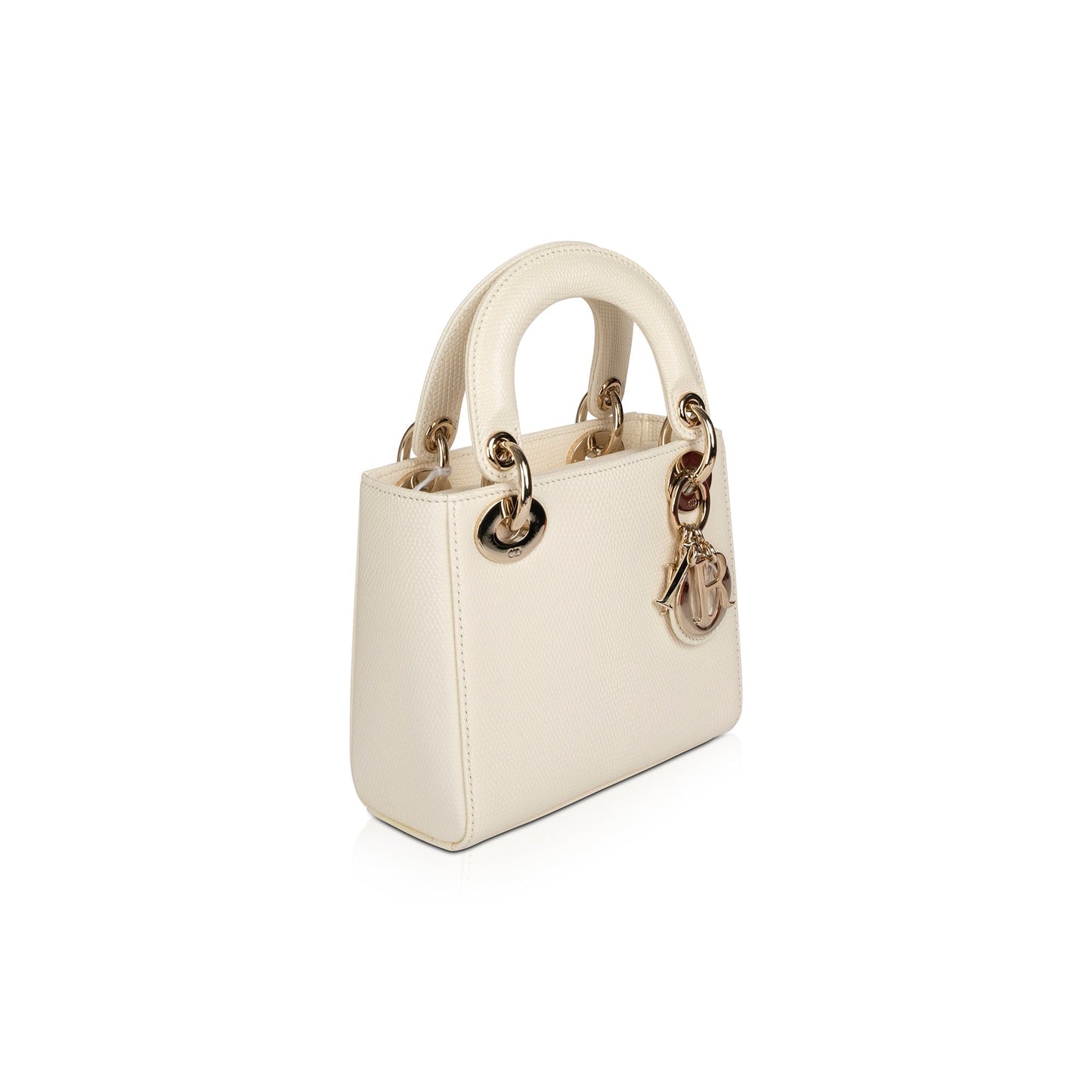 Christian Dior 2021 White Lizard Mini Lady Dior Bag