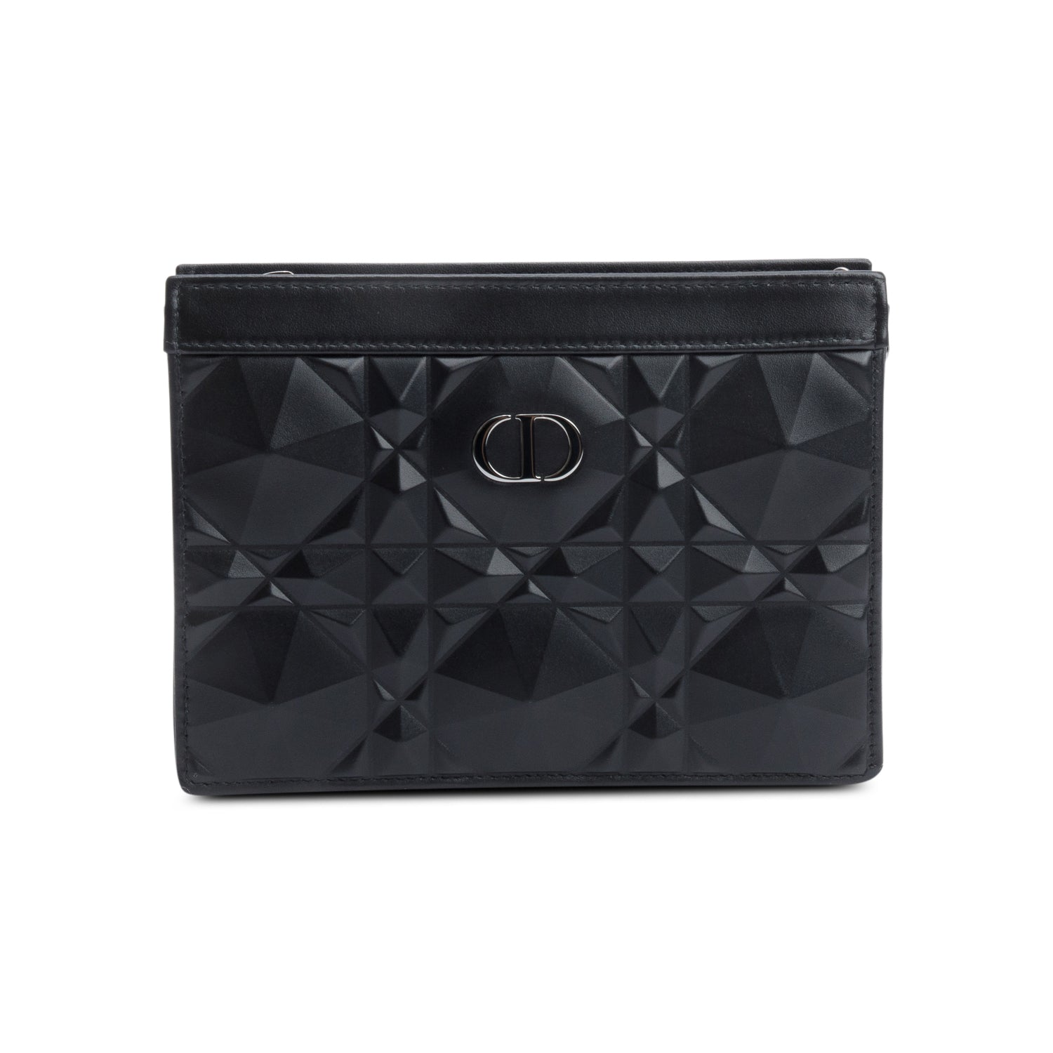 Christian Dior 2022 Black Macrocannage Diamond Quilted Caro Pouch with Chain