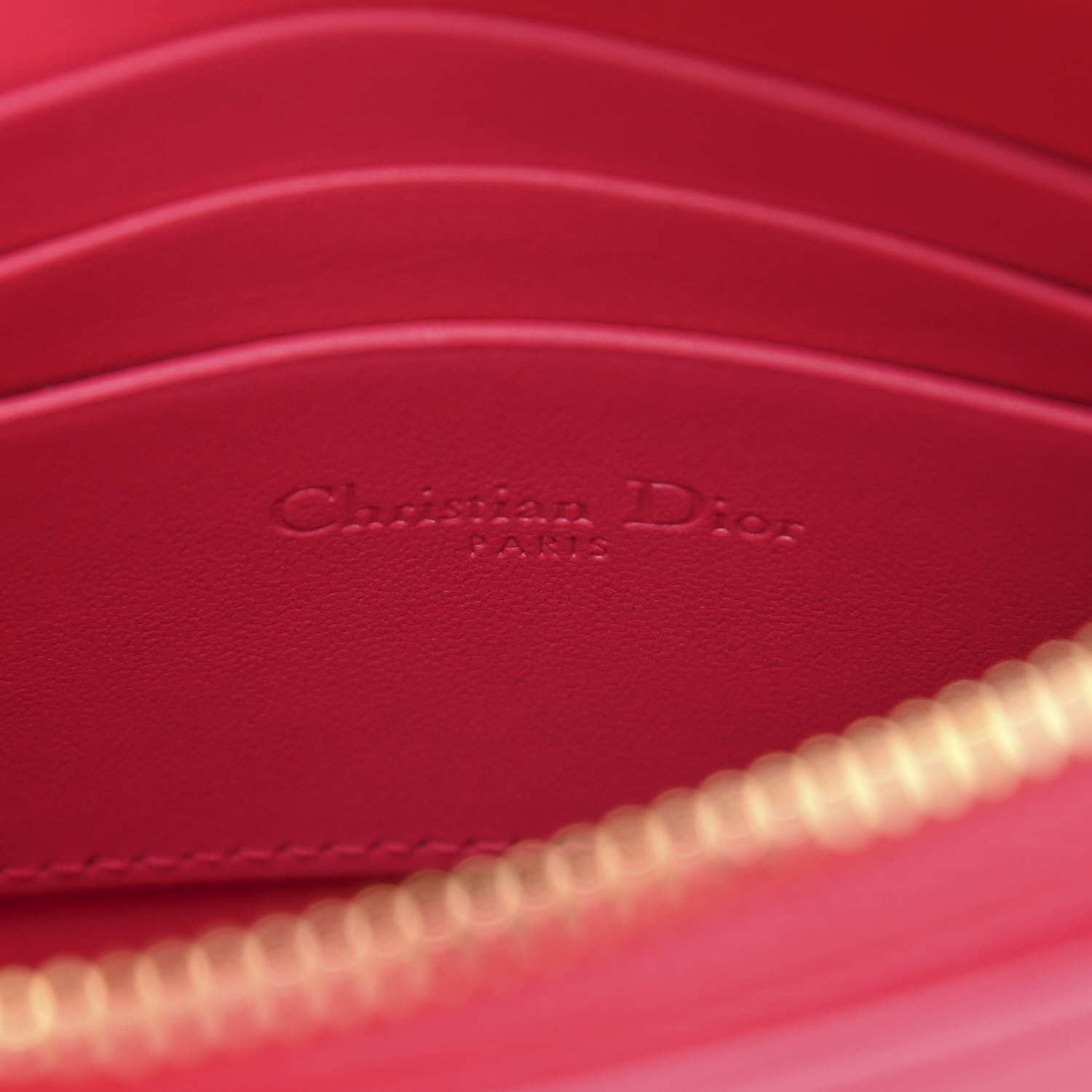 CHRISTIAN DIOR CANNAGE CARO ZIPPED POUCH WITH CHAIN
