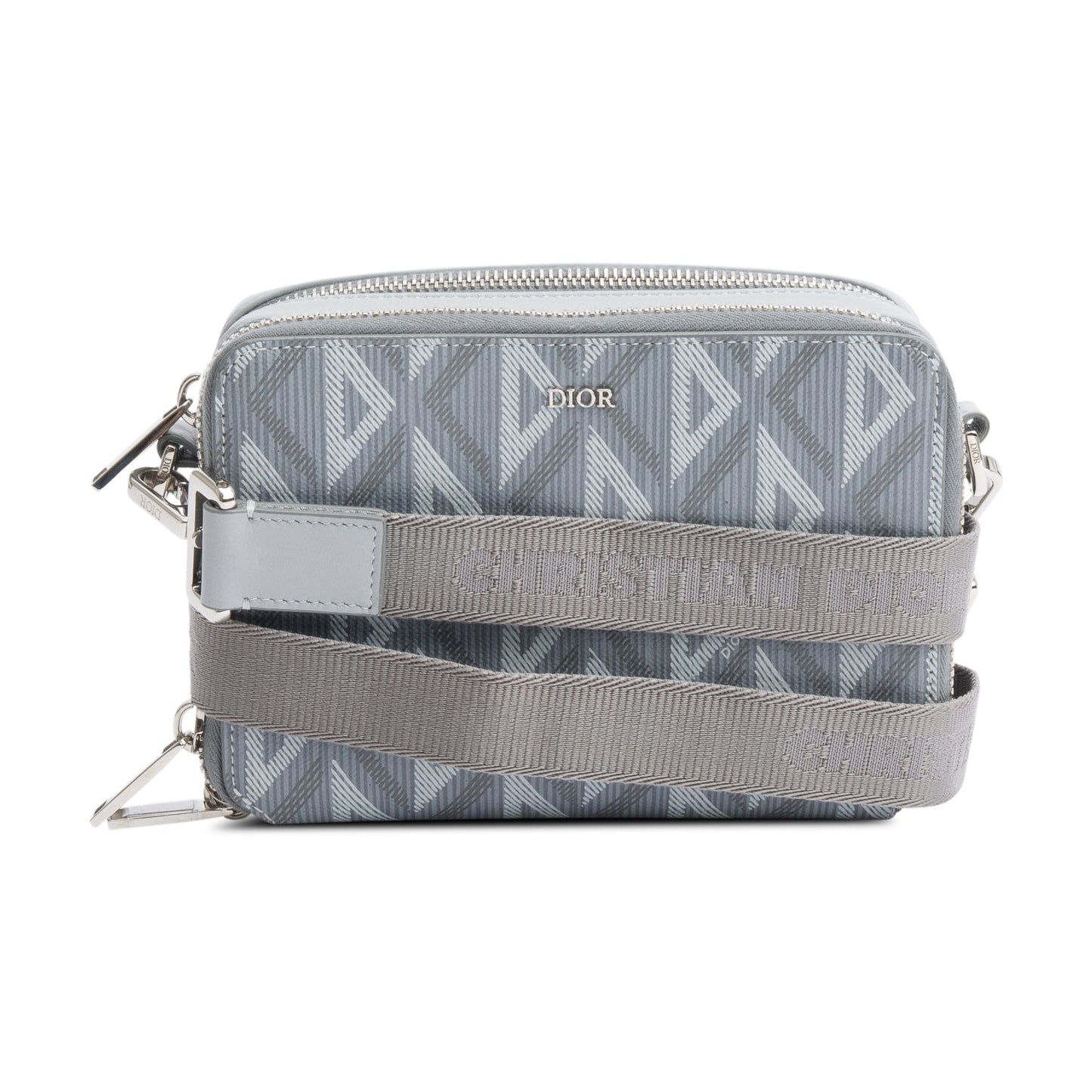 Christian Dior 2022 Grey CD Diamond Coated Canvas Crossbody Pouch