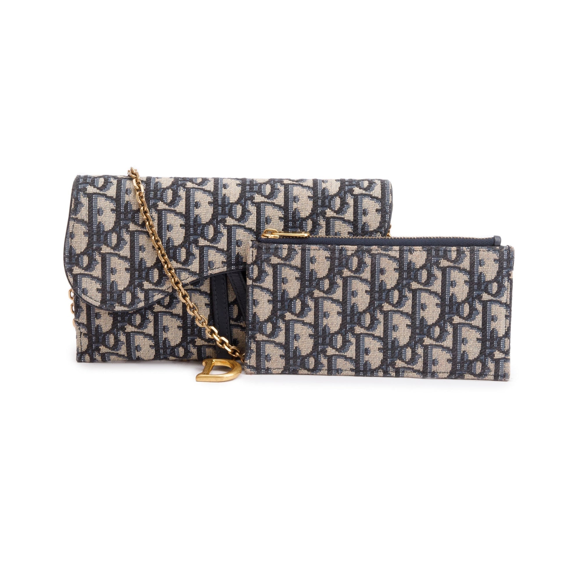 Christian Dior 2022 Oblique Long Saddle Wallet on Chain