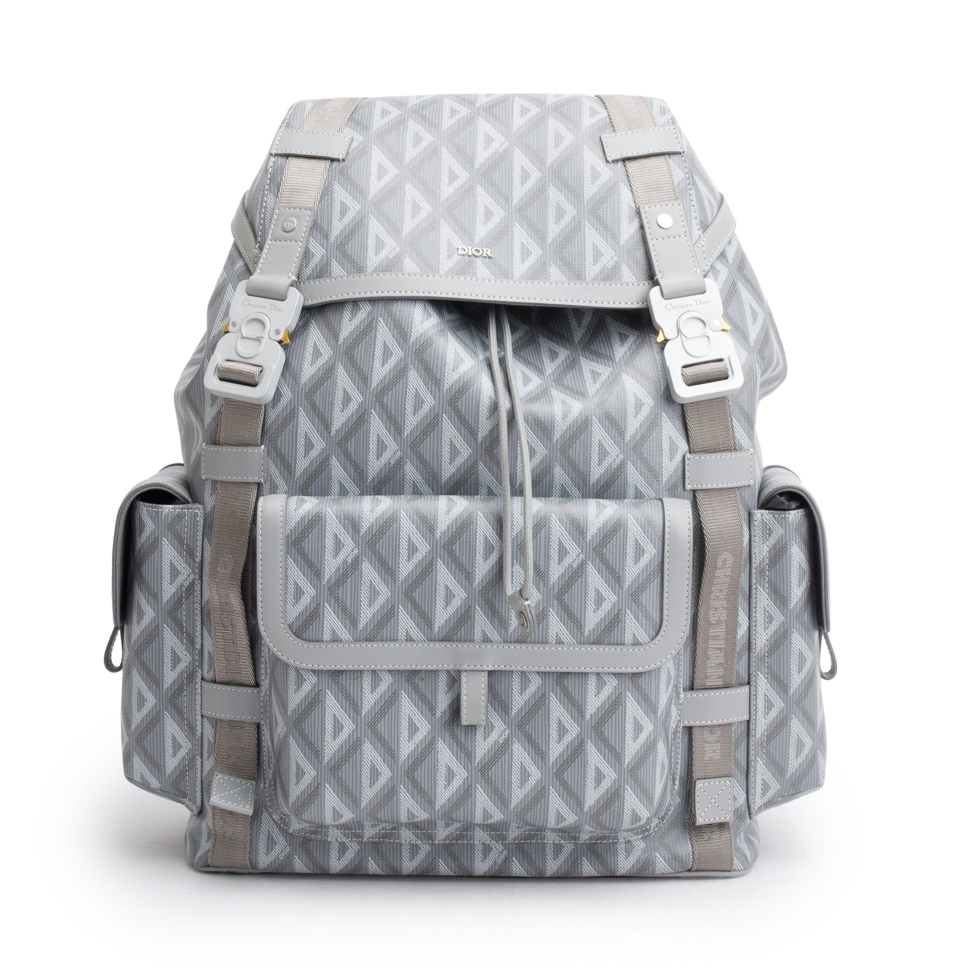 Christian Dior 2023 Grey Diamond Canvas Hit The Road Backpack