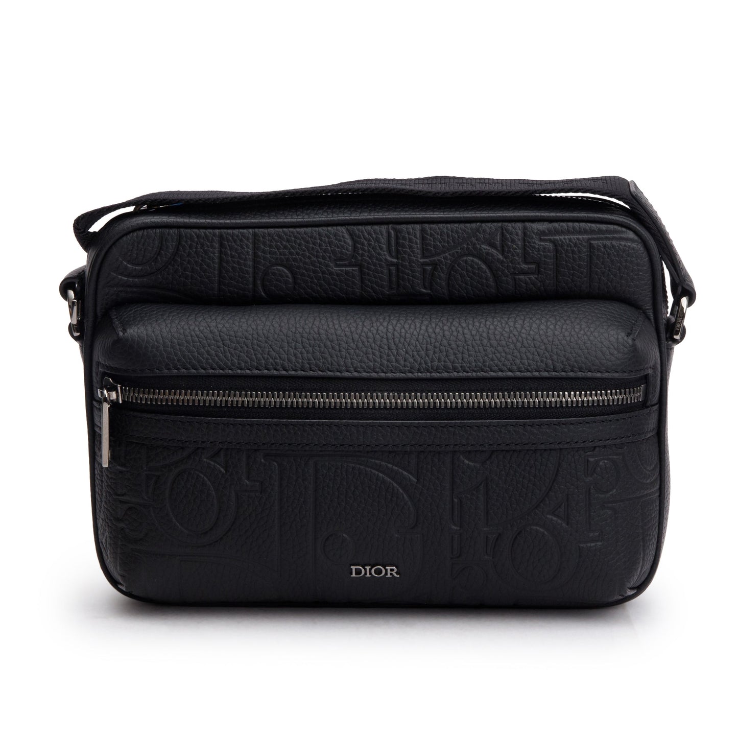 Christian Dior 2024 Black Leather Rider 2.0 Zipped Messenger Bag