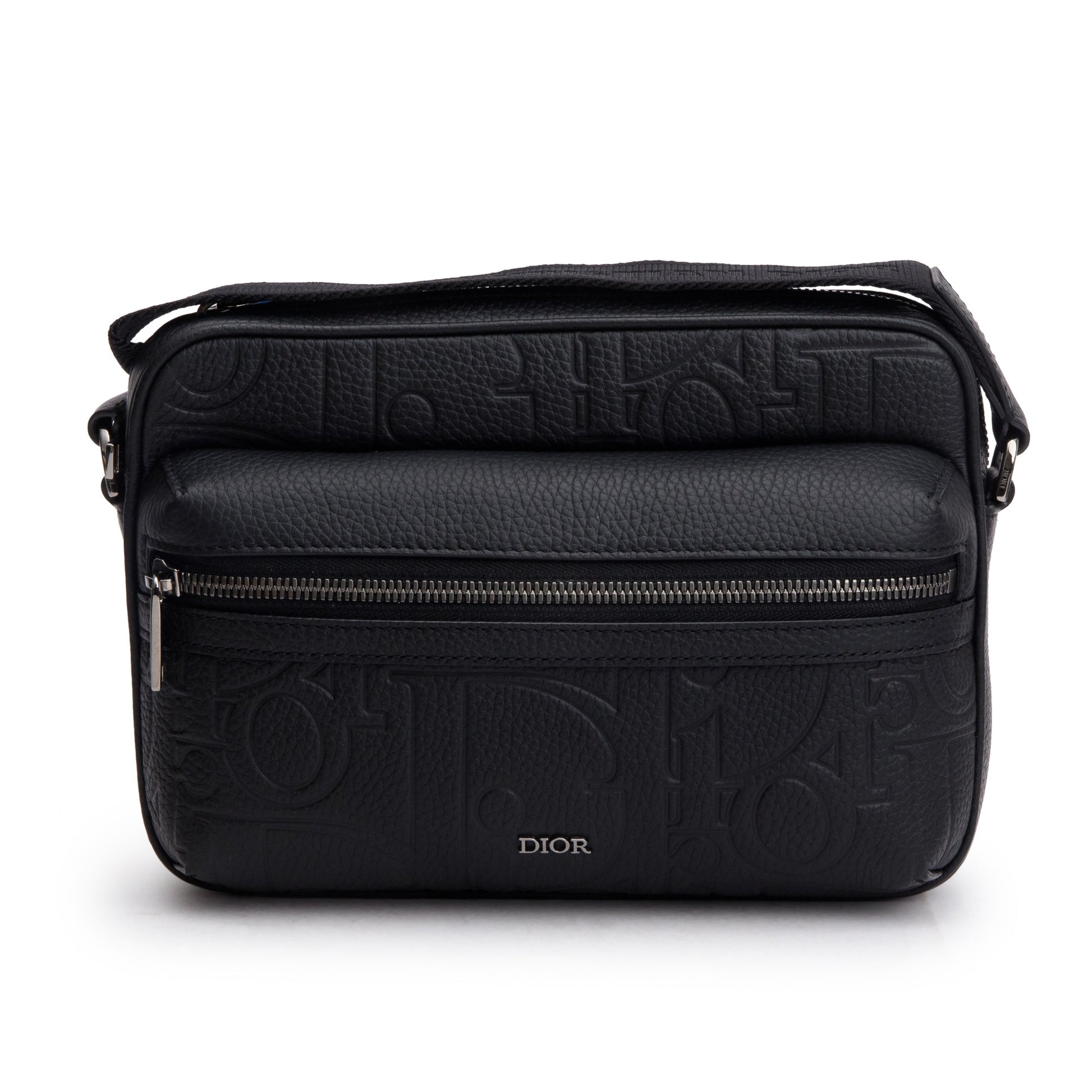 Christian Dior 2024 Black Leather Rider 2.0 Zipped Messenger Bag