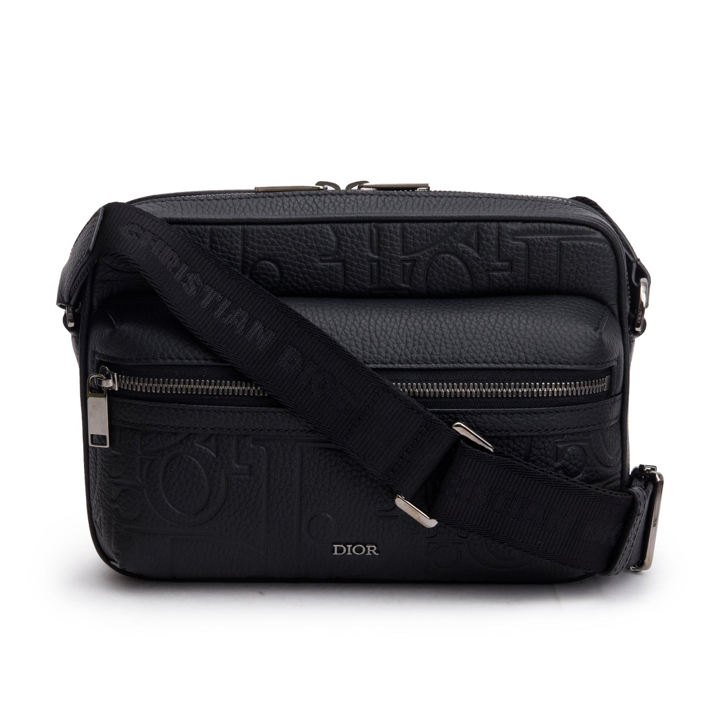Christian Dior 2024 Black Leather Rider 2.0 Zipped Messenger Bag