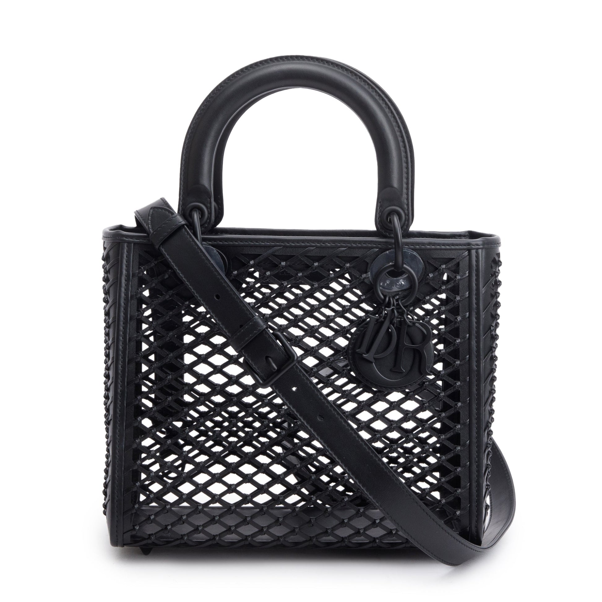 Christian Dior 2024 Black Leather So Black Medium Lady Dior Bag