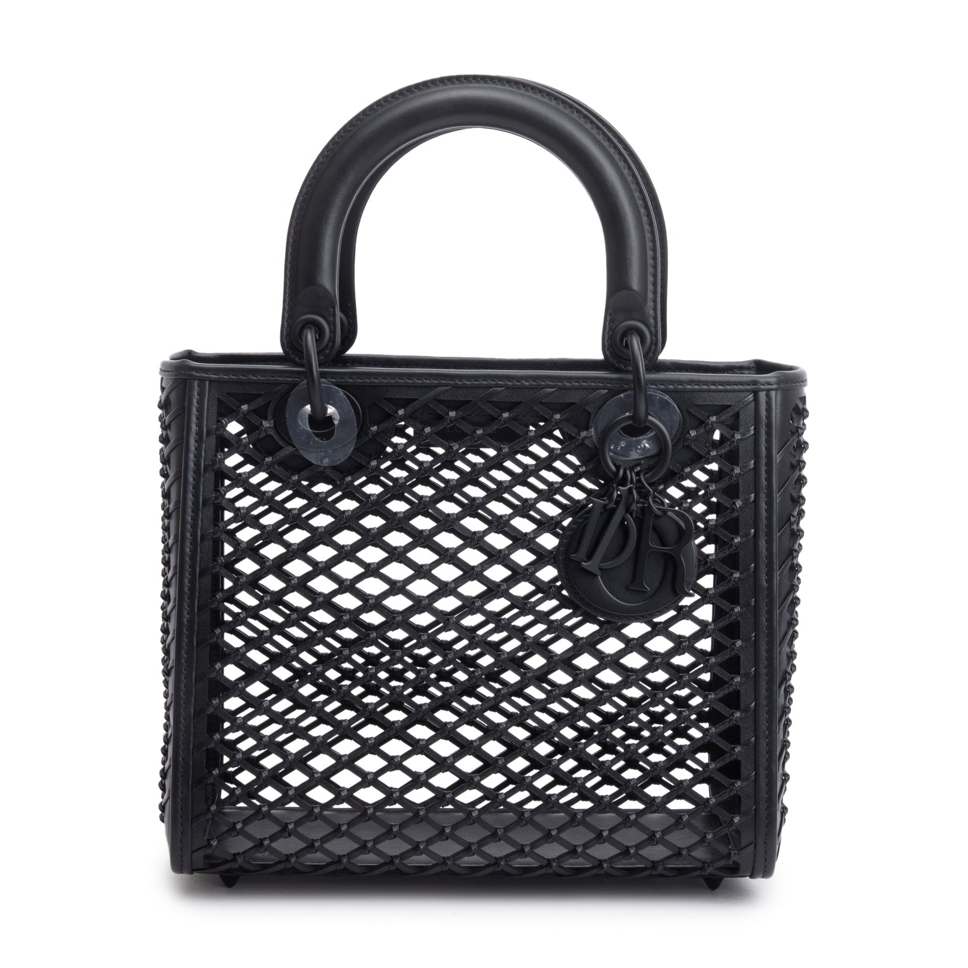 Christian Dior 2024 Black Leather So Black Medium Lady Dior Bag