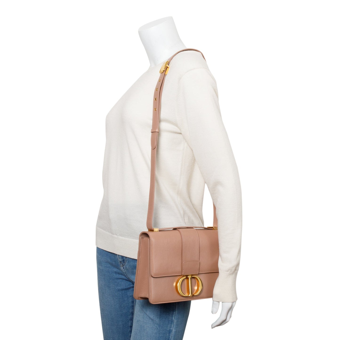 Christian Dior Beige Box Leather 30 Montaigne Bag