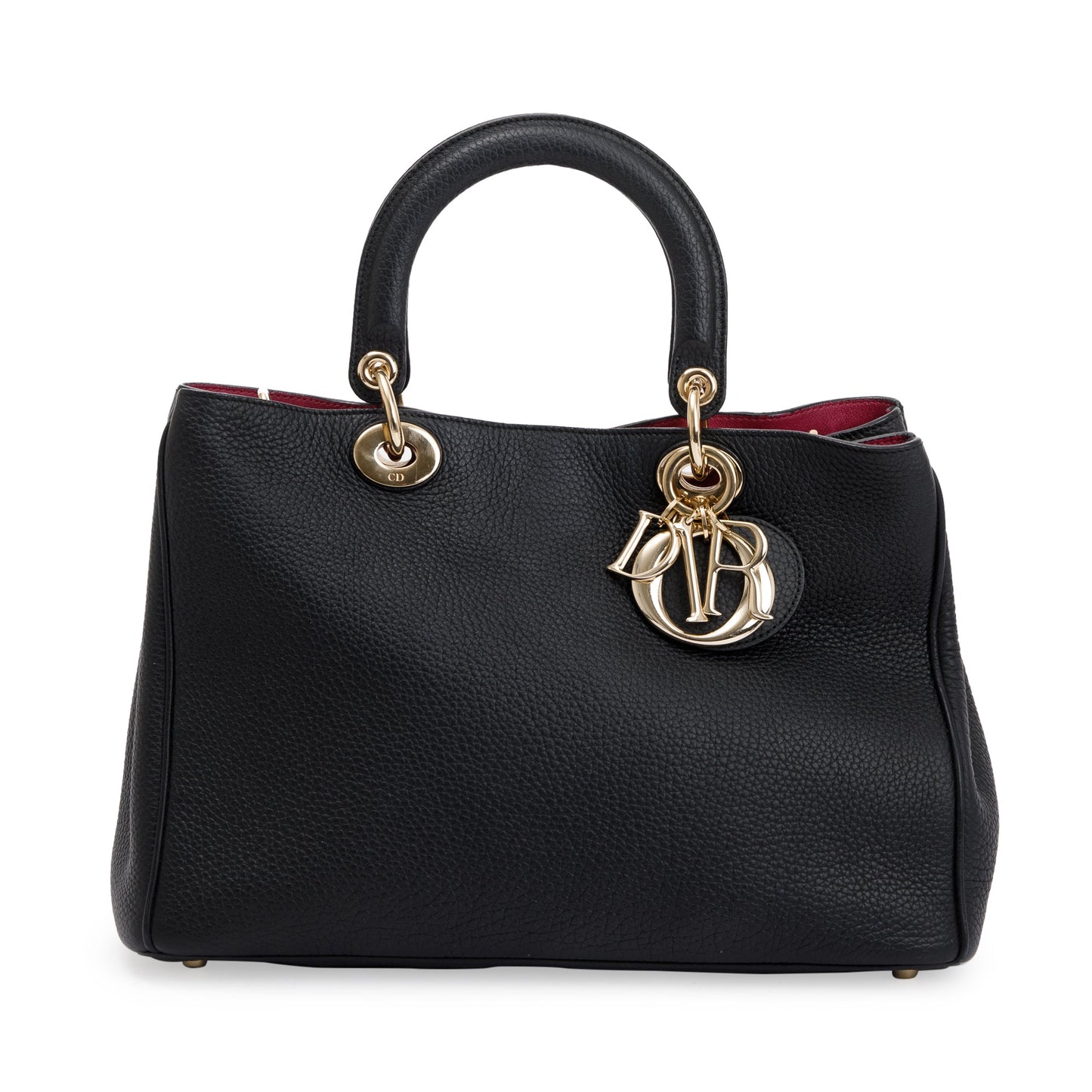 Christian Dior Black Calfskin Leather Medium Diorissimo Tote