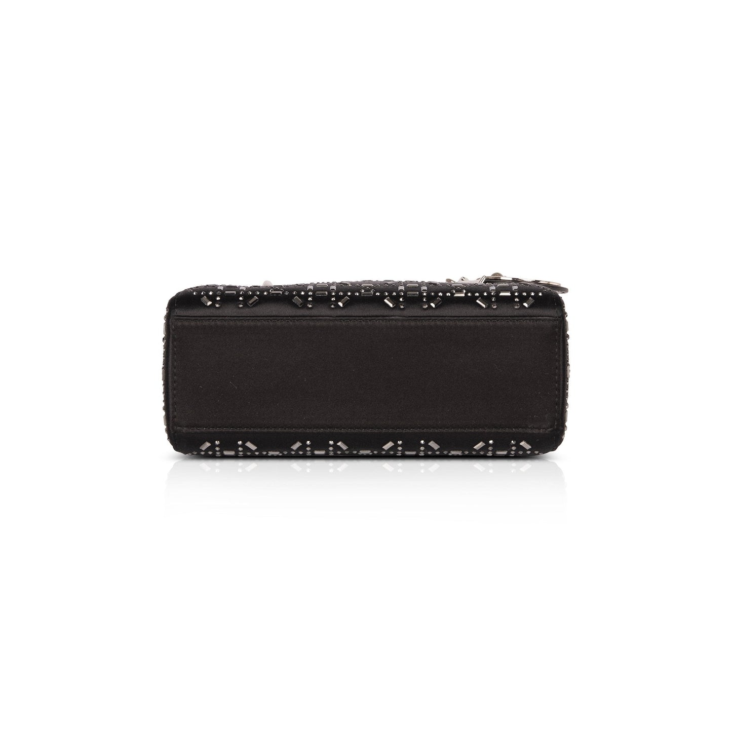 Christian Dior Black Strass Cannage Satin Mini Lady Dior Bag