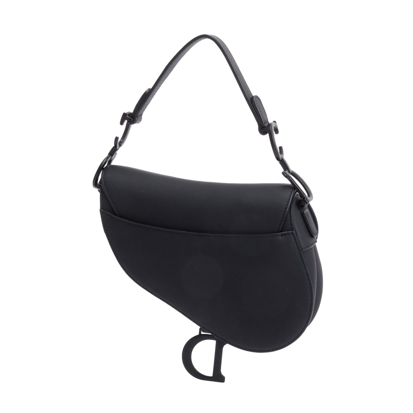 Christian Dior Black Ultramatte Calfskin Leather Mini Saddle Bag