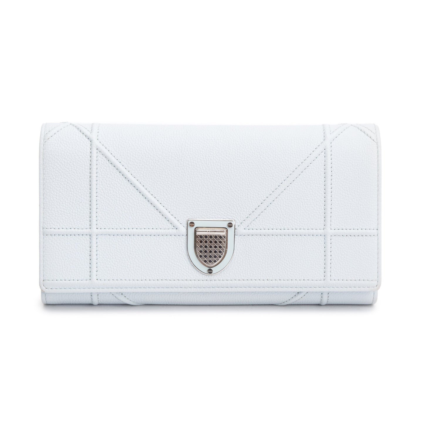 Christian Dior Blue Calfskin Leather Diorama Wallet on Chain