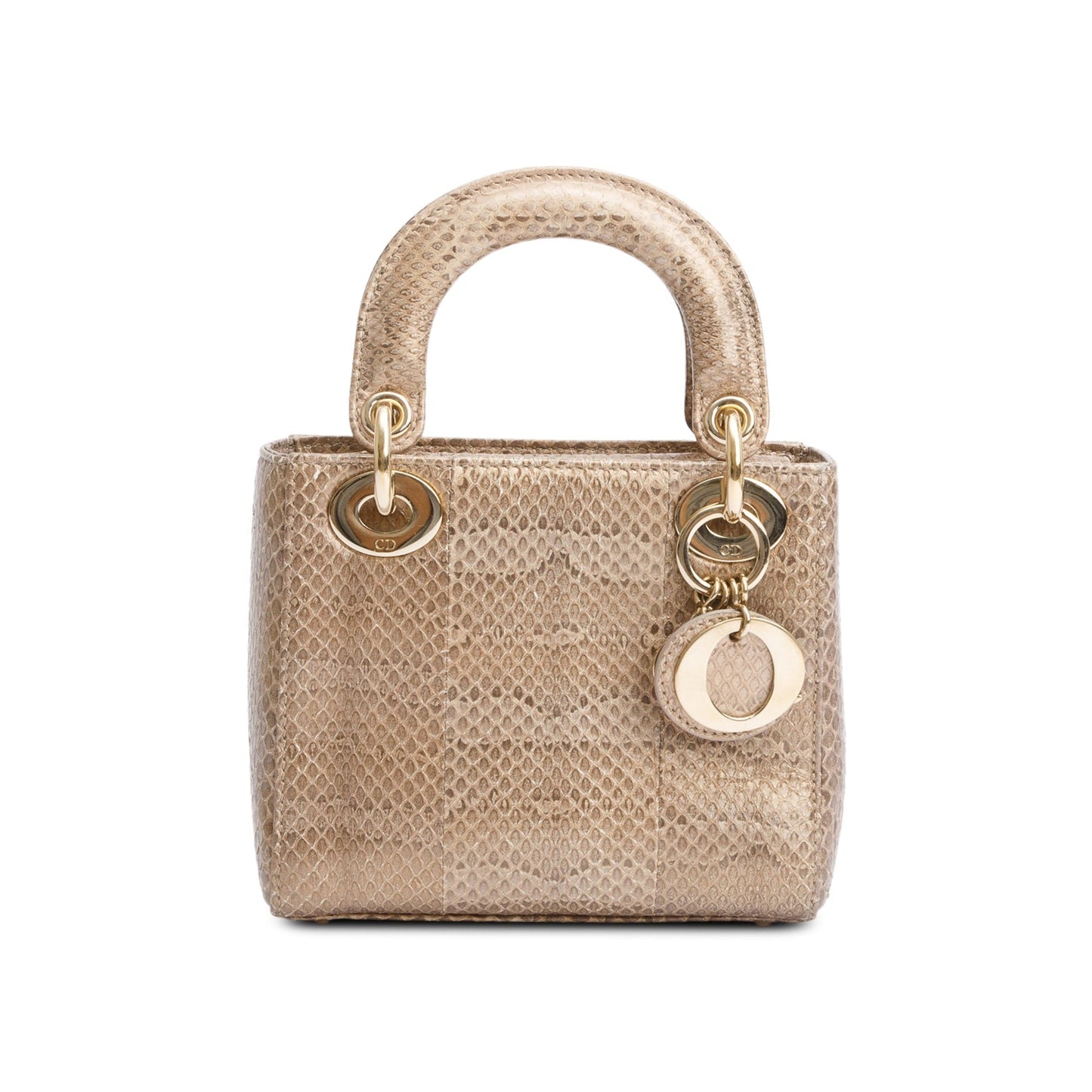 Christian Dior Brown Python Mini Lady Dior Bag