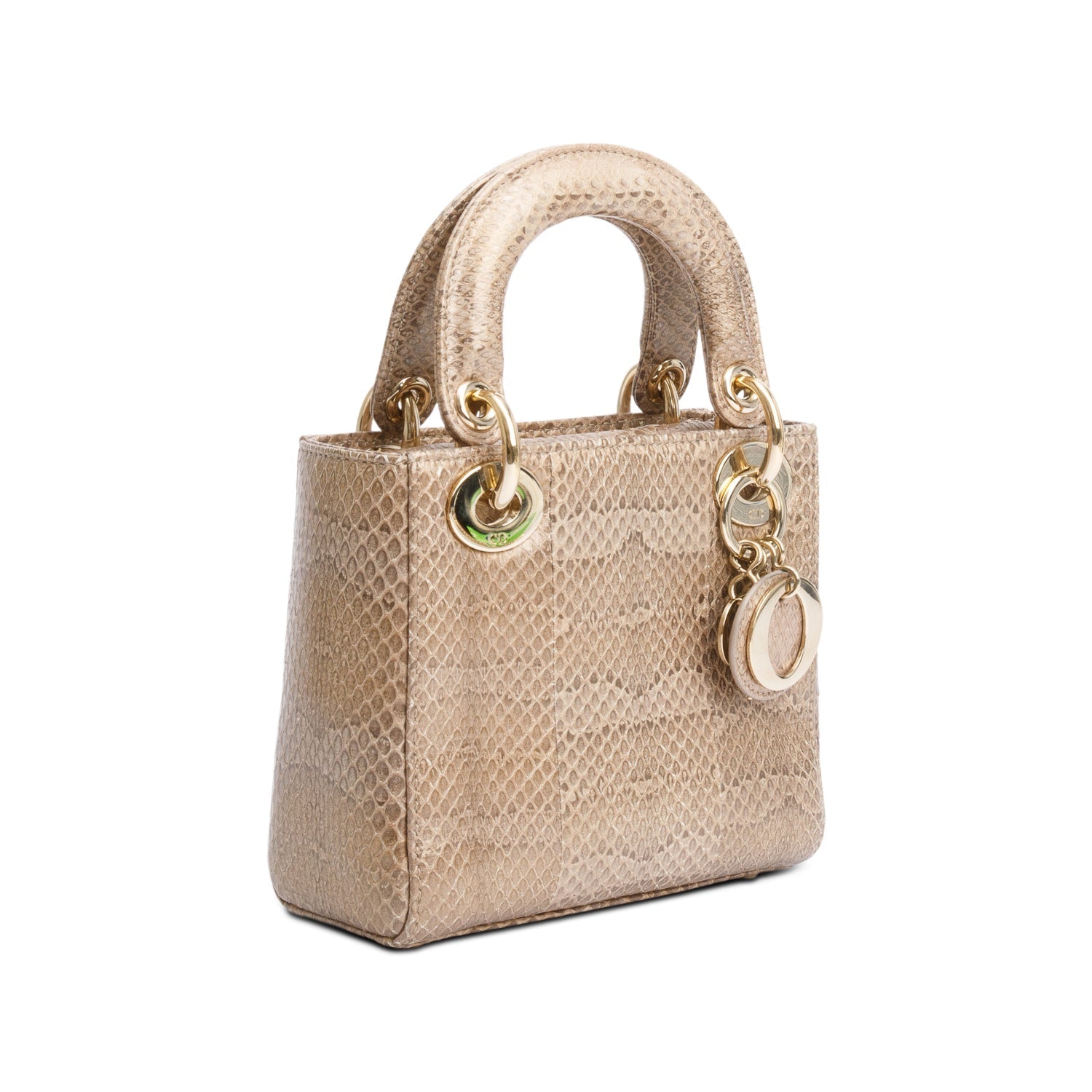 Christian Dior Brown Python Mini Lady Dior Bag