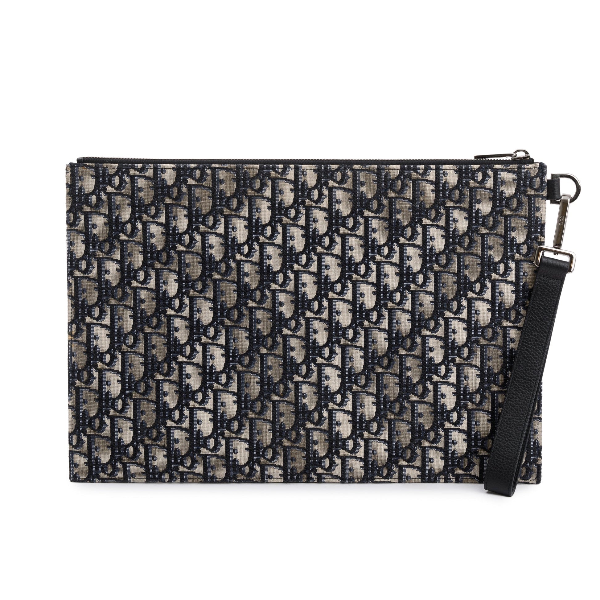 Christian Dior Homme 2020 Beige & Black Oblique Jacquard A4 Pouch