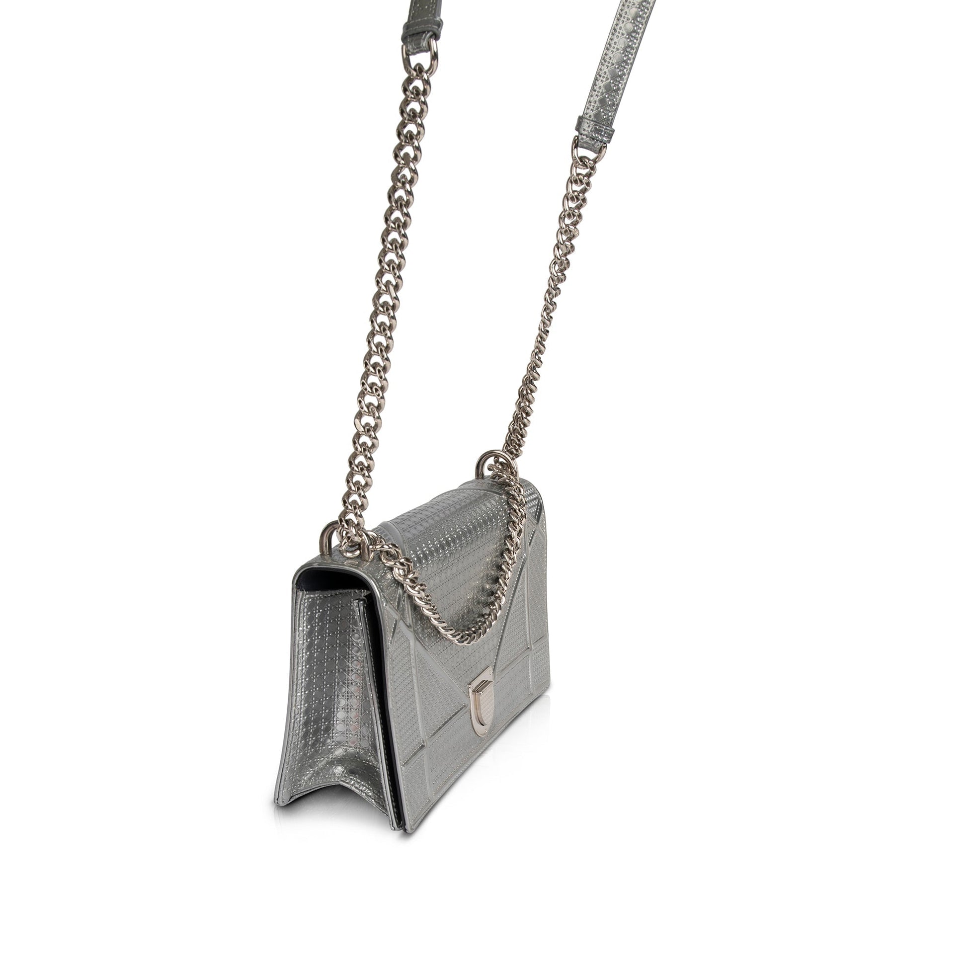 Christian Dior Large Metallic Microcannage Diorama Shoulder Bag