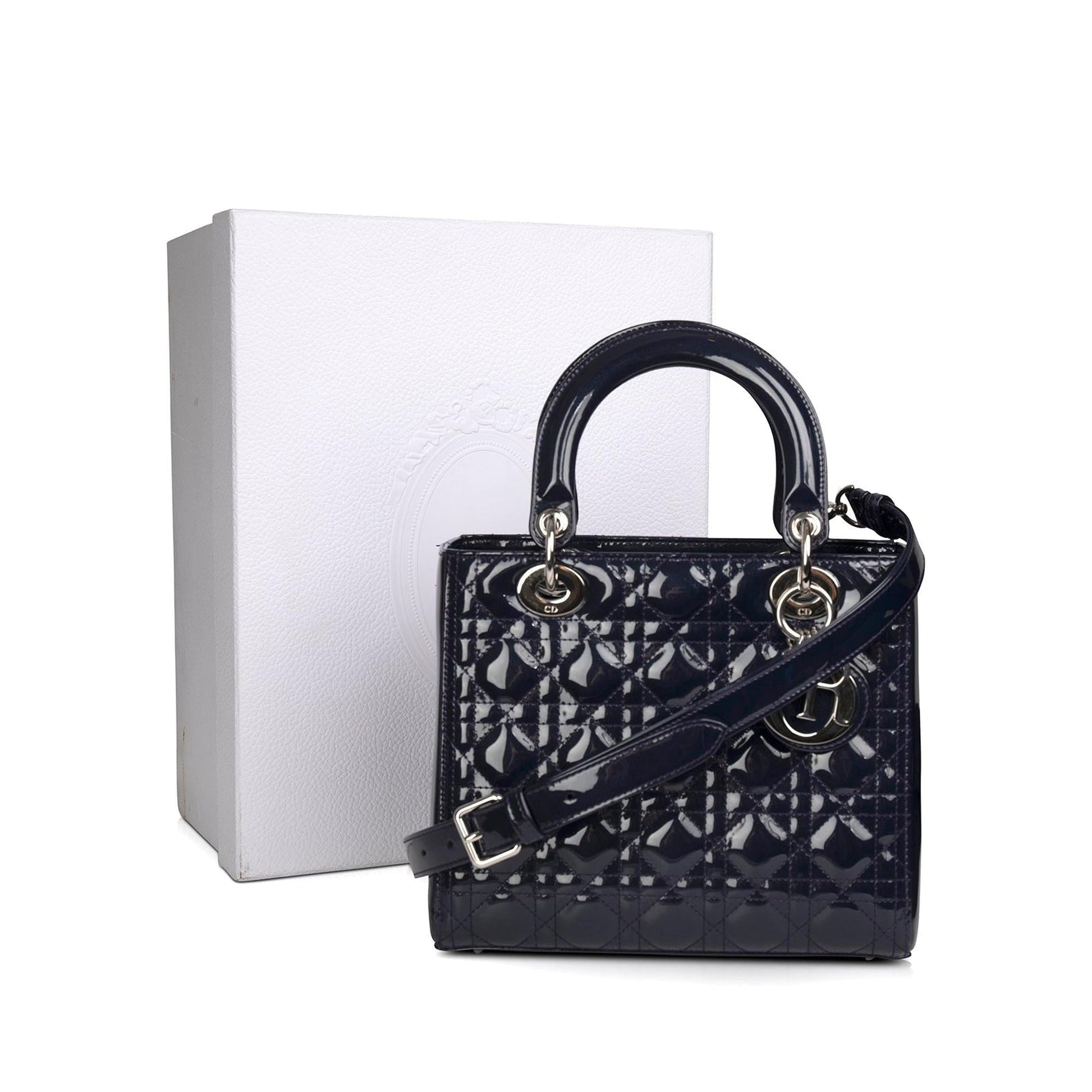Christian Dior Medium Patent Leather Lady Dior Bag
