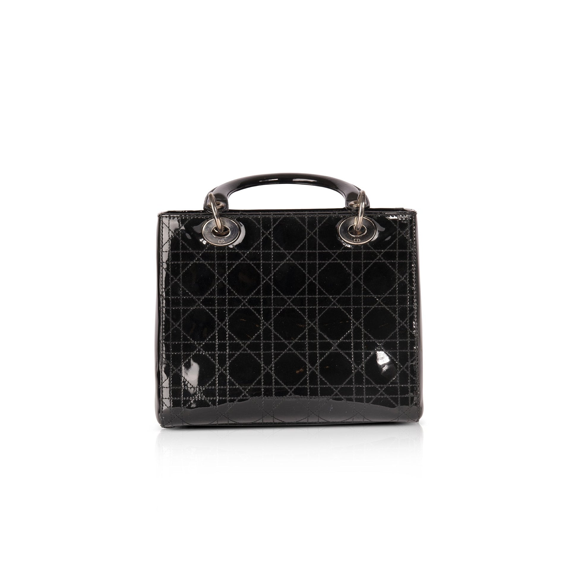 Christian Dior Patent Leather Medium Lady Dior Bag