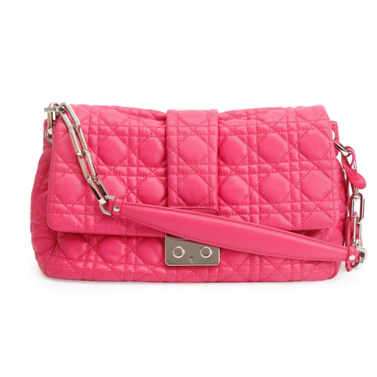 Christian Dior Pink Cannage Calfskin Leather New Lock Flap Bag