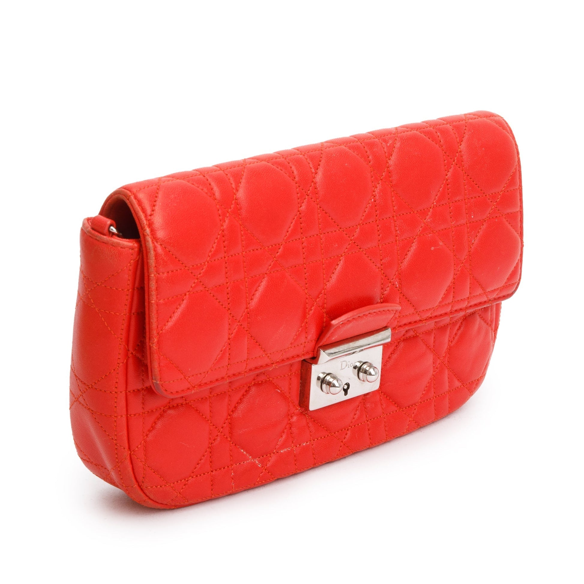 Christian Dior Red Cannage Leather Miss Dior Promenade Chain Bag