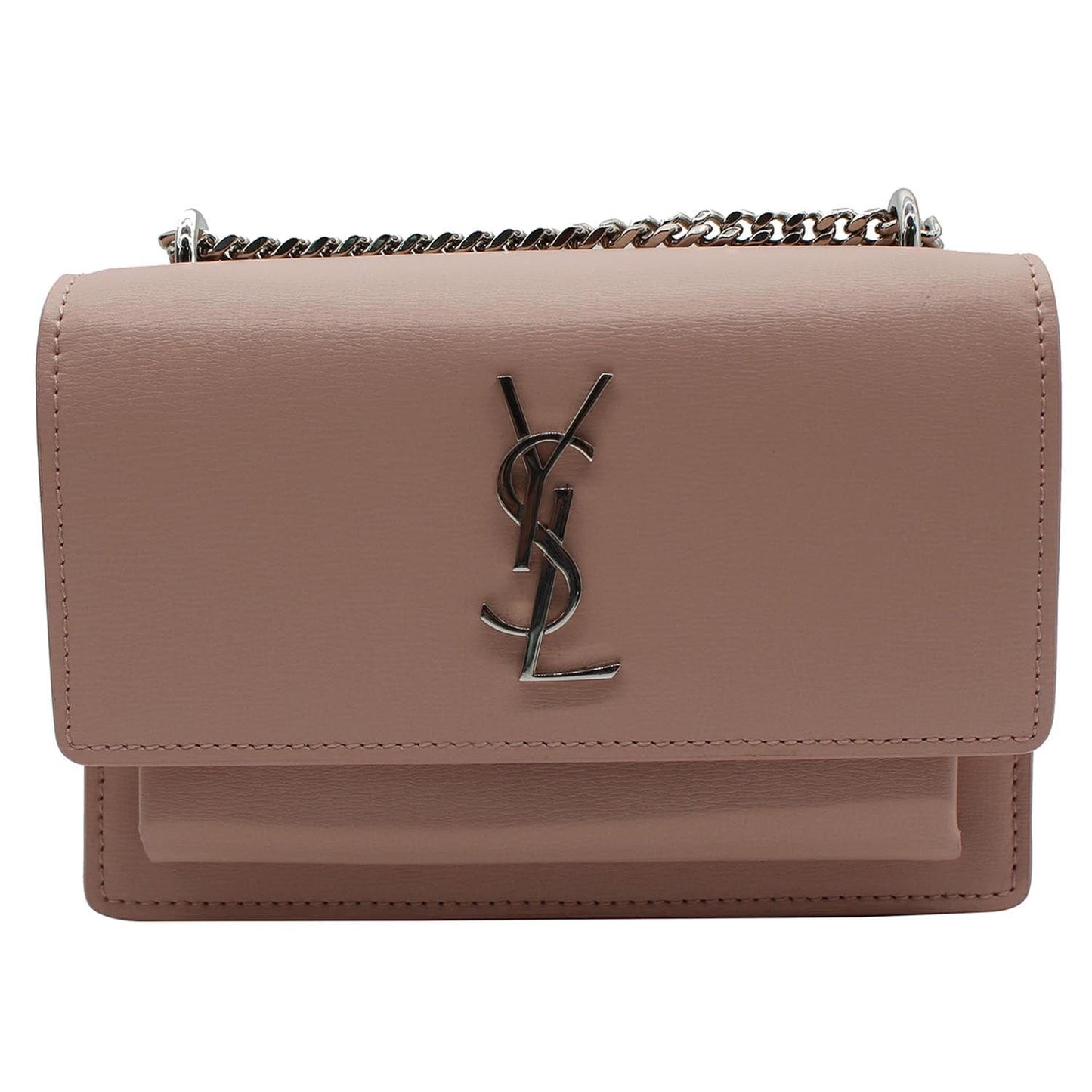 SAINT LAURENT Monogram Sunset Medium Leather Shoulder Bag Pink