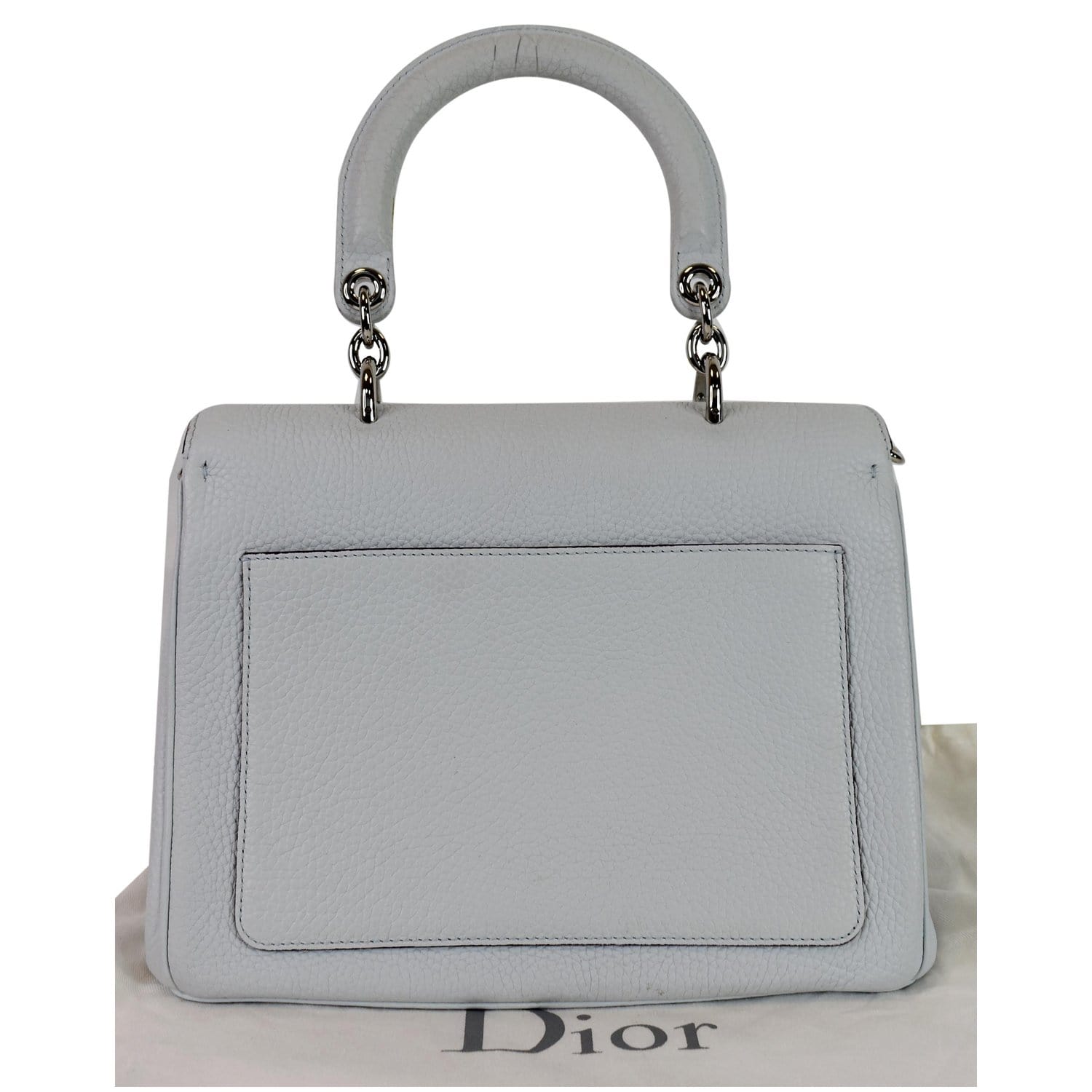 CHRISTIAN DIOR Be Dior Small Leather Flap Shoulder Bag Grey