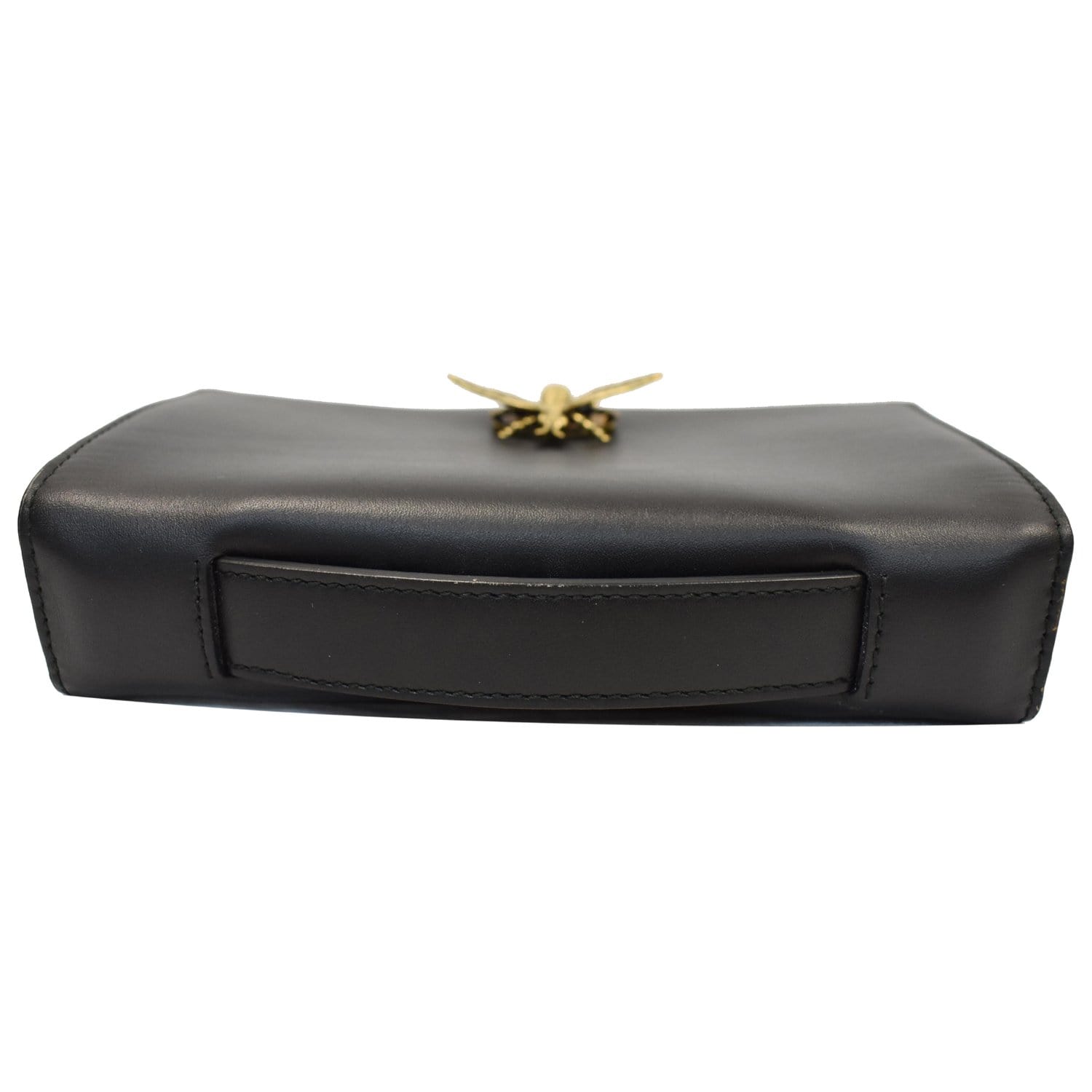 CHRISTIAN DIOR Bee Leather Pouch Clutch Bag Black - 20% OFF