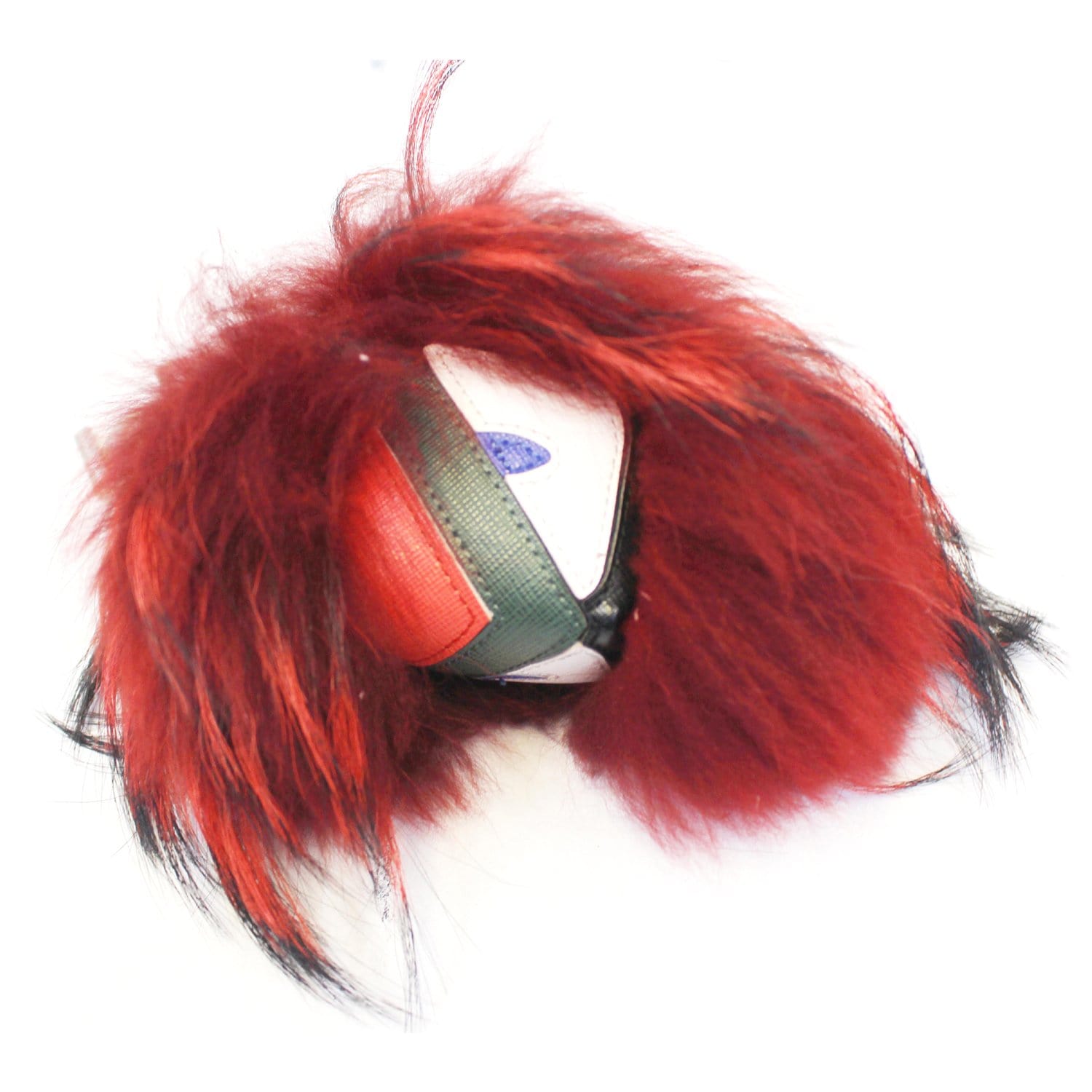 FENDI Fox Fur Monster Bag Bug Charm Red