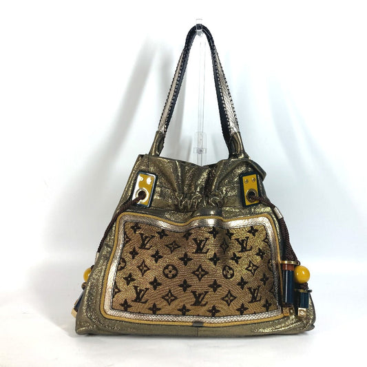LOUIS VUITTON Shoulder Bag Leather, Canvas gold cruise line monogram sunbird Women