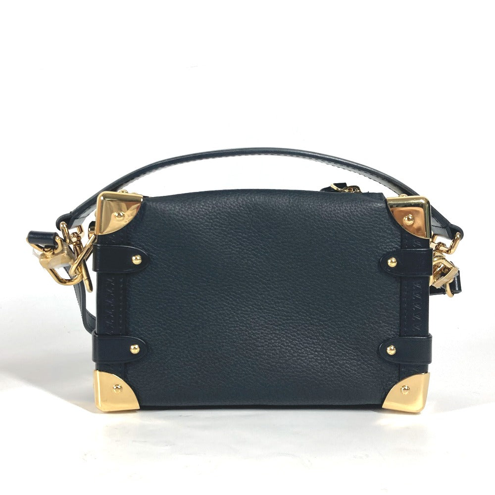 LOUIS VUITTON Handbag M23817 Leather , Grained Calf Leather black Clutch bag pouch Side Trunk PM Women