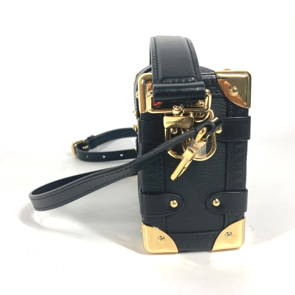 LOUIS VUITTON Handbag M23817 Leather , Grained Calf Leather black Clutch bag pouch Side Trunk PM Women