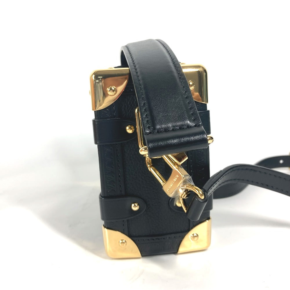 LOUIS VUITTON Handbag M23817 Leather , Grained Calf Leather black Clutch bag pouch Side Trunk PM Women