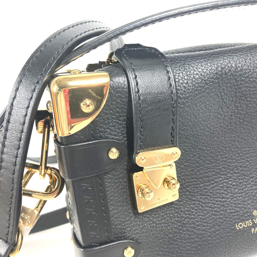 LOUIS VUITTON Handbag M23817 Leather , Grained Calf Leather black Clutch bag pouch Side Trunk PM Women