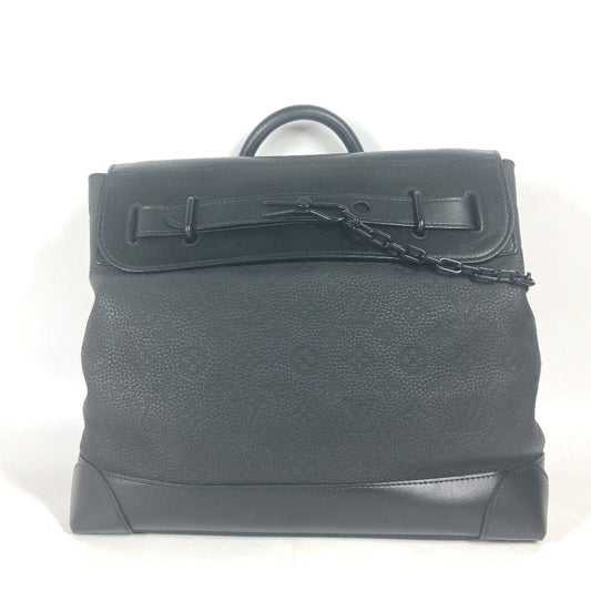 LOUIS VUITTON Shoulder Bag Taurillon Clemence Leather black Monogram Steamer PM mens