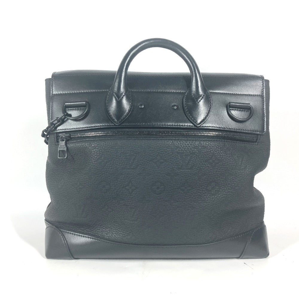 LOUIS VUITTON Shoulder Bag Taurillon Clemence Leather black Monogram Steamer PM mens
