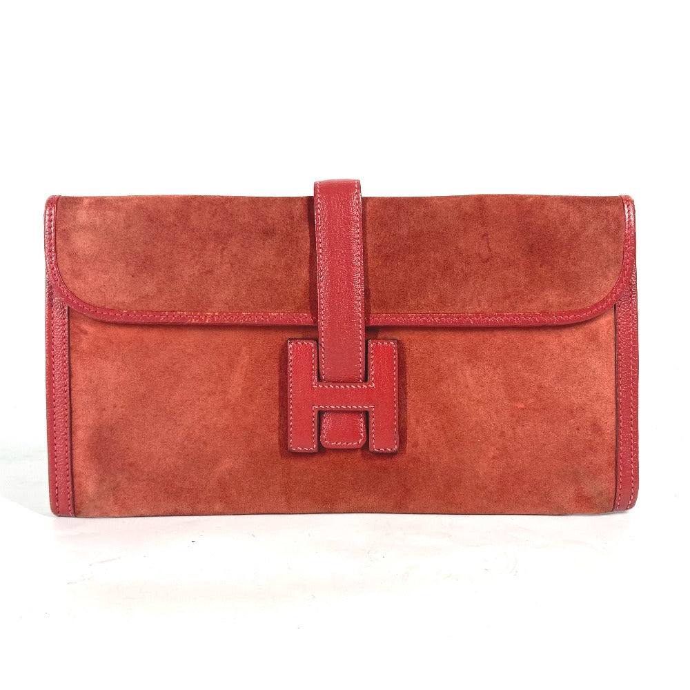 HERMES Clutch bag , Dopris Red Bag H logo Jige Elan Women