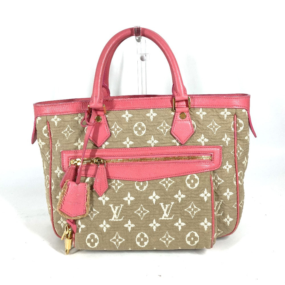 LOUIS VUITTON Tote Bag Leather / canvas pink Monogram Sabia Hippo MM