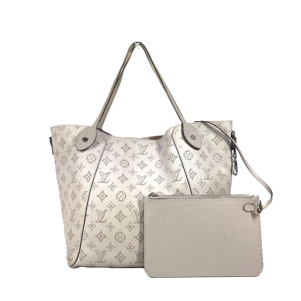 LOUIS VUITTON Shoulder Bag monogram mahina leather Greige type Monogram Mahina Hina MM Women
