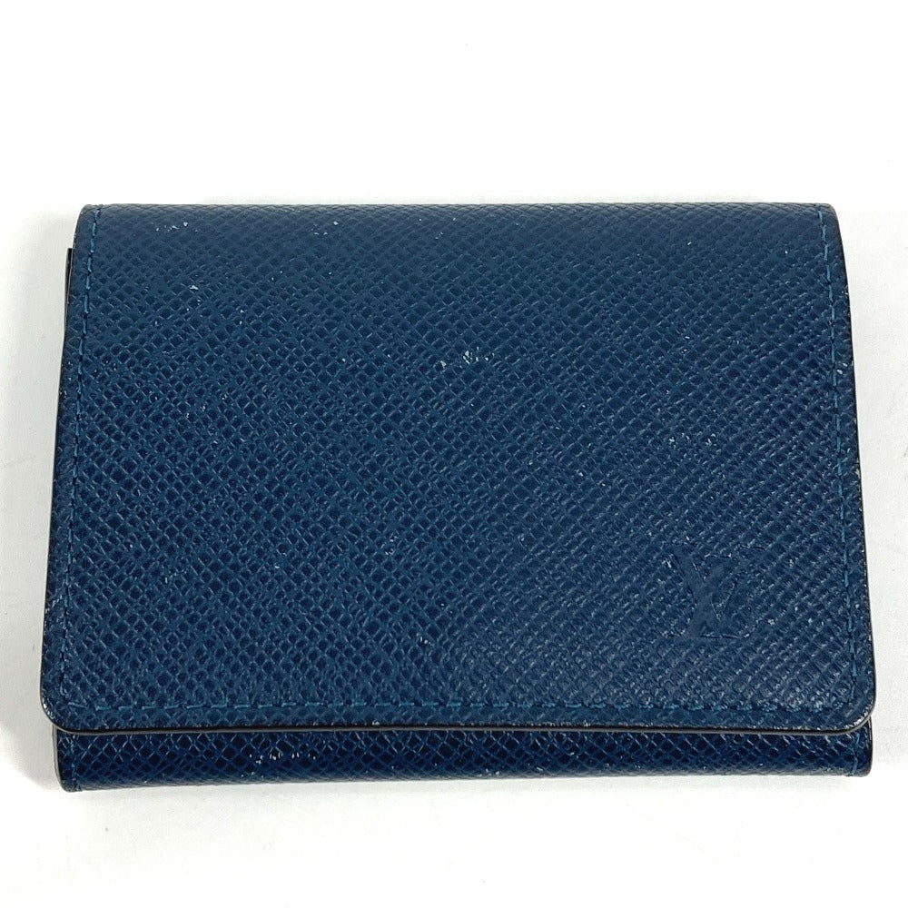 LOUIS VUITTON Card Case Taiga Leather Navy Taiga Envelope Carte de Visite MM