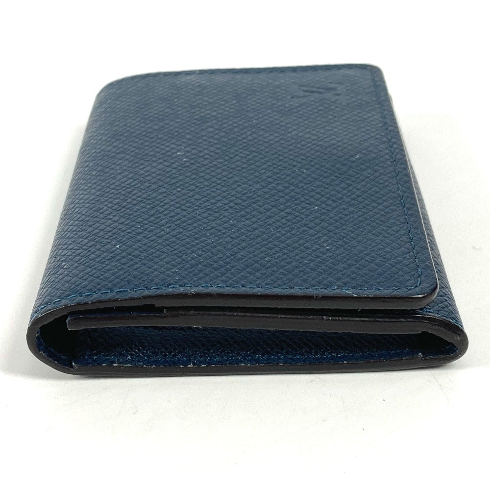 LOUIS VUITTON Card Case Taiga Leather Navy Taiga Envelope Carte de Visite MM