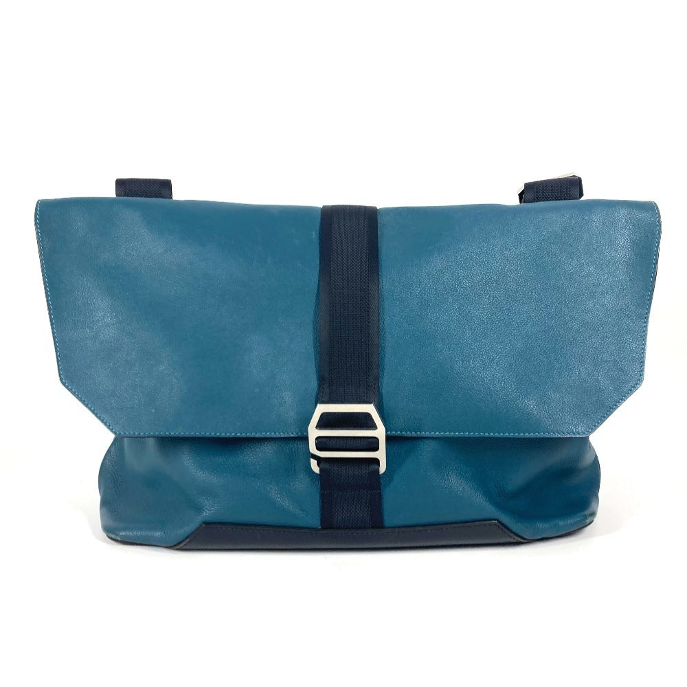 HERMES Shoulder Bag leather Blue type flap City slide