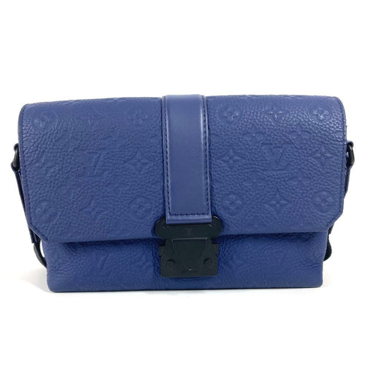 LOUIS VUITTON Shoulder Bag Taurillon Clemence Leather blue Monogram emboss S Cape Messenger unisex(Unisex)