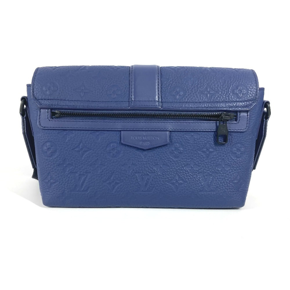 LOUIS VUITTON Shoulder Bag Taurillon Clemence Leather blue Monogram emboss S Cape Messenger unisex(Unisex)