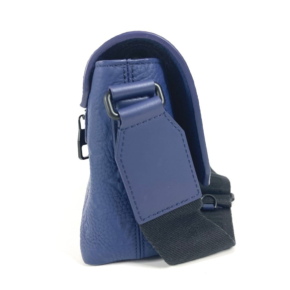 LOUIS VUITTON Shoulder Bag Taurillon Clemence Leather blue Monogram emboss S Cape Messenger unisex(Unisex)